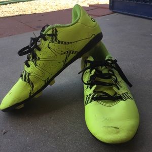 Yellow Adidas cleats size 4 in men’s